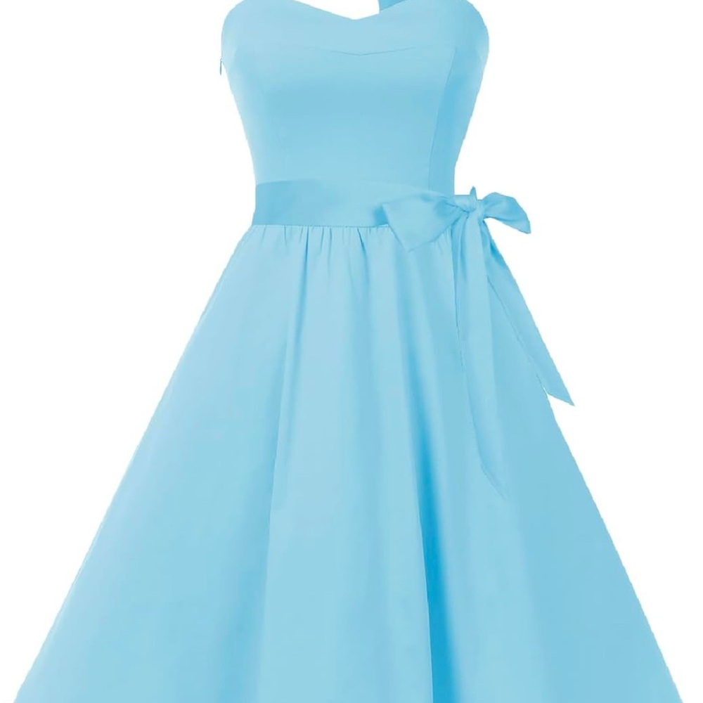 Blue Fit and Flare One Shoulder Dress for Prom